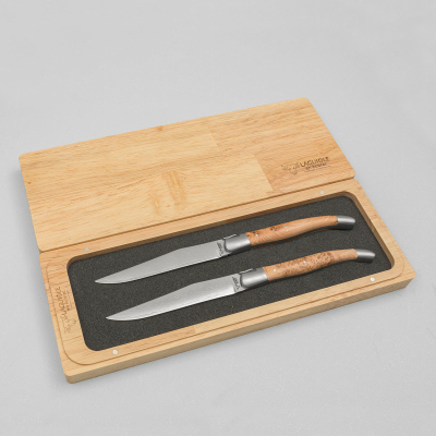 Laguiole en Aubrac Damascus Steakmes Jeneverbes 2 delig