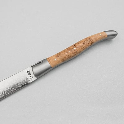 Laguiole en Aubrac Damascus Steakmes Jeneverbes 2 delig