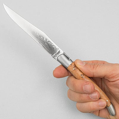 Laguiole en Aubrac Damascus Steakmes Jeneverbes 2 delig
