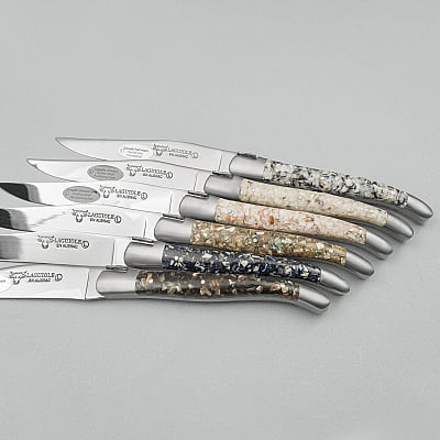 Laguiole en Aubrac Steakmessenset Mossel & Oester 6 delig