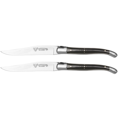 Laguiole en Aubrac Steakmessenset Buffelhoorn 2 delig