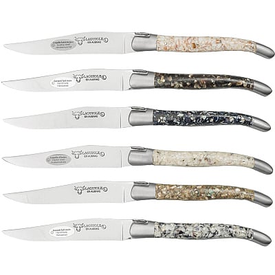 Laguiole en Aubrac Steakmessenset Mossel & Oester 6 delig