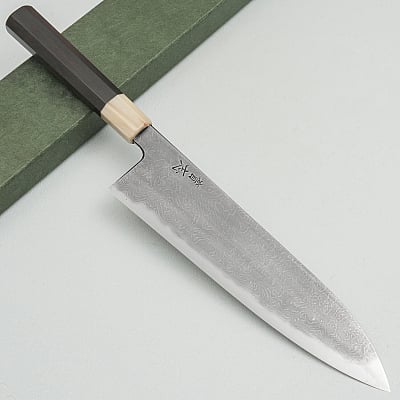 JNS Kokorozashi Tanaka Aogami 1 Damast Kasumi Gyuto 24.5 cm