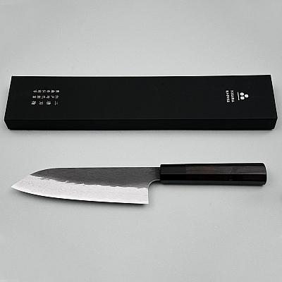 Nigara VG-XEOS Tsuchime Kurouchi Ebony Santoku 17 cm