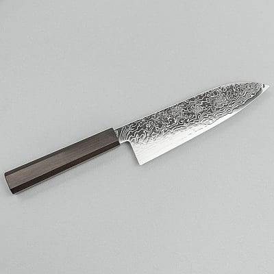 Hatsukokoro Ryuhyo SG2 Damast Ebony Santoku 18 cm