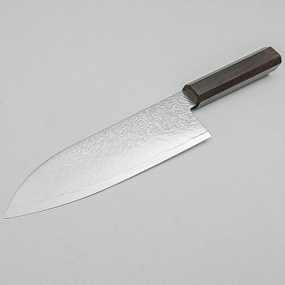 Hatsukokoro Ryuhyo SG2 Damast Ebony Santoku 18 cm