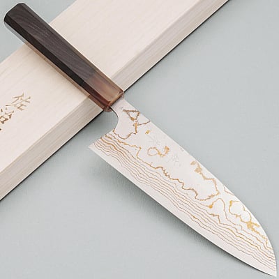 Takeshi Saji Rainbow Aogami Wa Ebony Hoorn Santoku