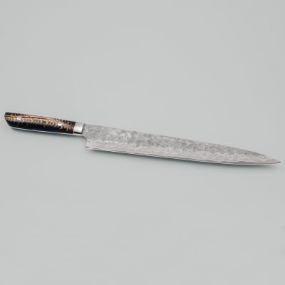 Takeshi Saji VG10 Cross Tsuchime Kurouchi Pinecone Sujihiki 27 cm