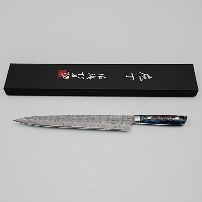 Takeshi Saji VG10 Cross Tsuchime Kurouchi Pinecone Sujihiki 27 cm