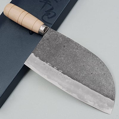 Hatsukokoro Sentan Aogami #2 Tall Santoku 19 cm