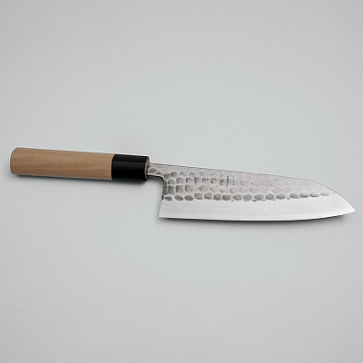 Wakui Shirogami #2 Tsuchime Migaki Santoku 16.5 cm
