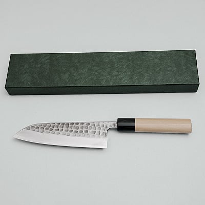 Wakui Shirogami #2 Tsuchime Migaki Santoku 16.5 cm