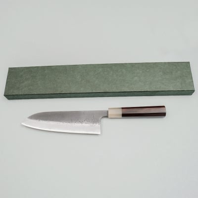 Kazoku x Wakui Kurouchi Shirogami #2 Santoku 18 cm