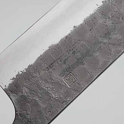 Wakui Shirogami #2 Tsuchime Kurouchi Santoku 16.5 cm