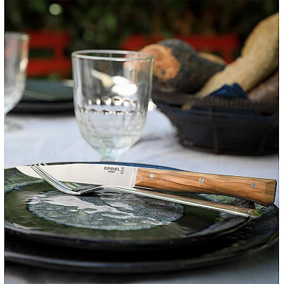 Opinel Facette Steakmessen Olijfhout (4 stuks)