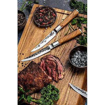 Olive Forged Steakmessenset 4-delig