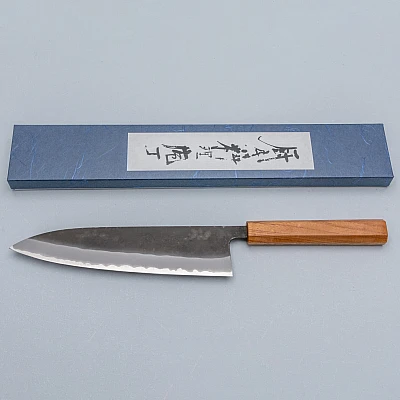 Shiro Kamo Aogami Super Kurouchi Zelkova Gyuto 21 cm