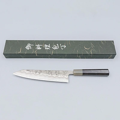 Kazoku Ginsan Nashiji Ebony Gyuto 21 cm