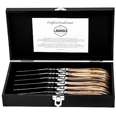 Laguiole Style de Vie Steakmessen Luxury Line Olijfhout