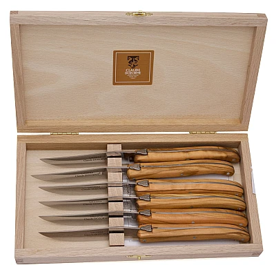 Laguiole Steakmessen Claude Dozorme Olijfhout