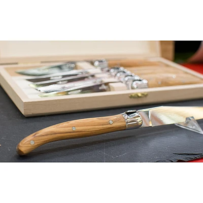 Laguiole Steakmessen Jean Dubost Olijfhout 