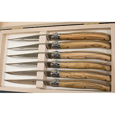 Laguiole Steakmessen Jean Dubost Olijfhout 