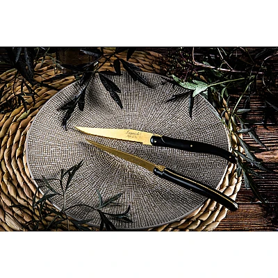 Laguiole Style de Vie Steakmessen Prestige Line Gold Stonewash