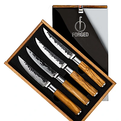 Olive Forged Steakmessenset 4-delig