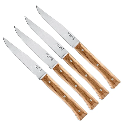 Opinel Facette Steakmessen Olijfhout (4 stuks)