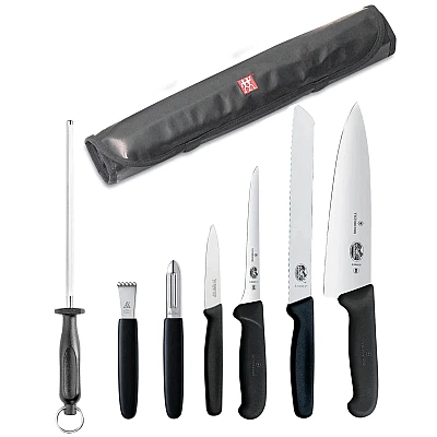 Messenmap met Victorinox messen 8 Delig