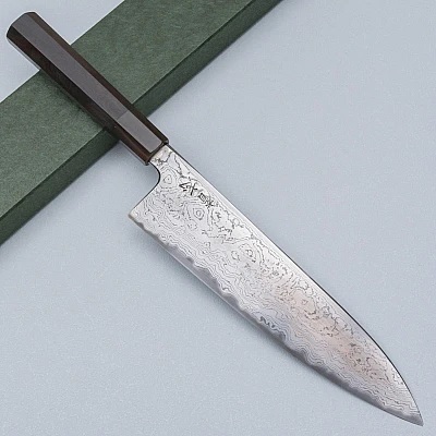 JNS Kokorozashi Tanaka Shirogami 1 Damast Kurozoma Gyuto 22.5 cm