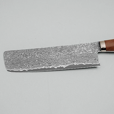 Shigeki Tanaka SG2 Damascus Spalted wood Nakiri