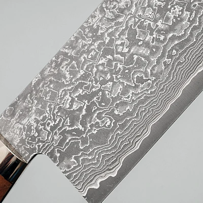 Shigeki Tanaka SG2 Damascus Spalted wood Nakiri