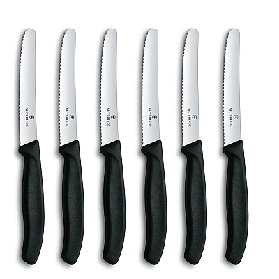 Victorinox tafelbestek messenset zwart (6 stuks)