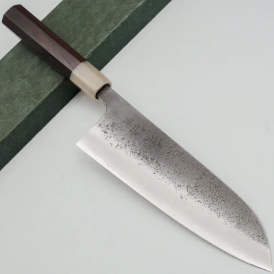 Kazoku x Wakui Kurouchi Shirogami #2 Santoku 18 cm